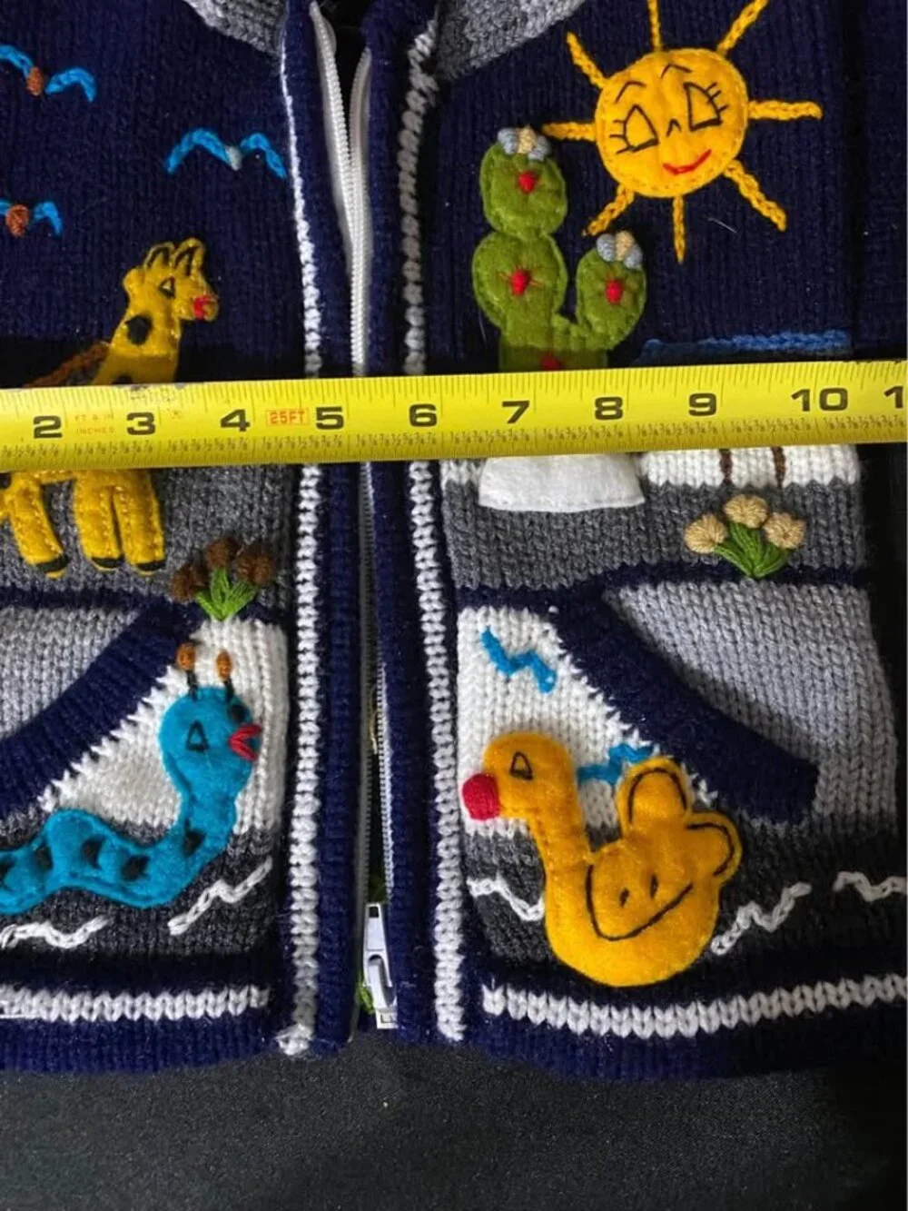 Handmade In Peru Sweater Jacket Embroidery Infant Baby.